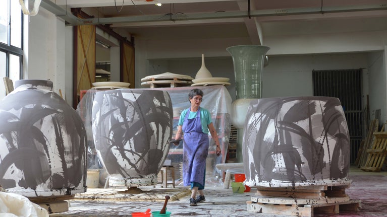 Felicity Aylieff in her studio